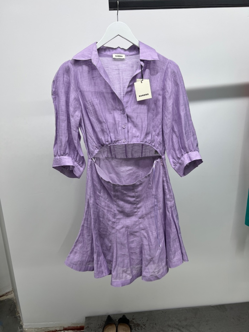 NWT Sandro Lavender Cutout Dress